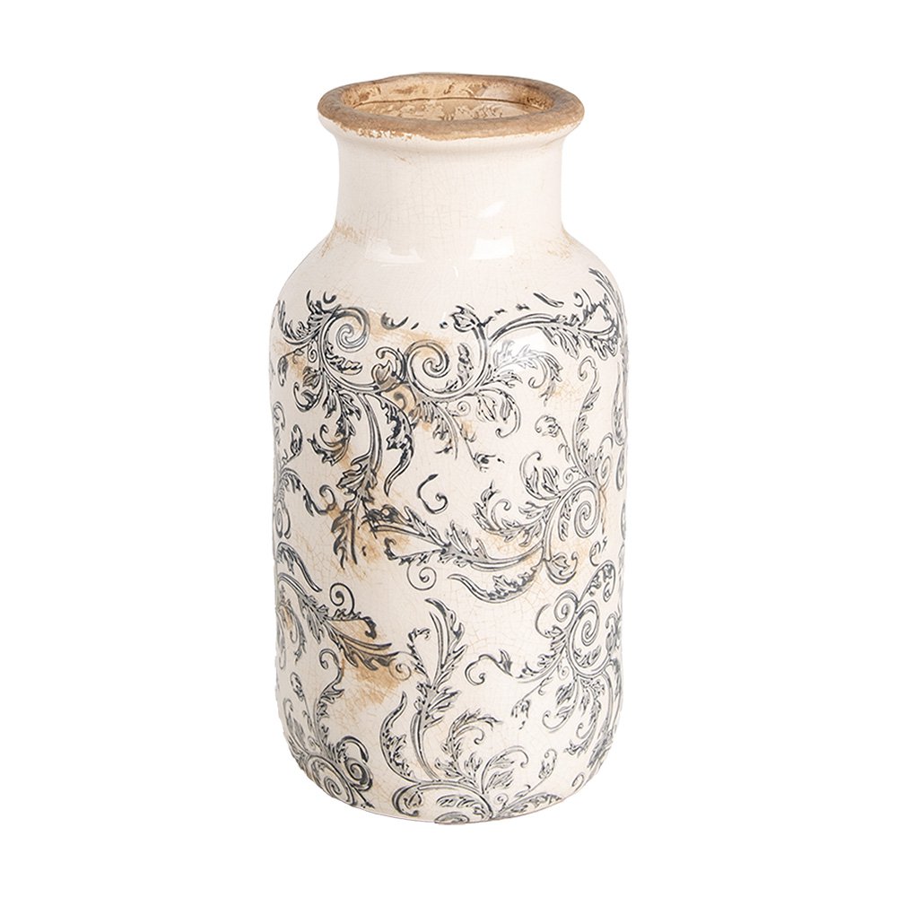 Vase en céramique – Ø11 x 17 cm – Gris-beige