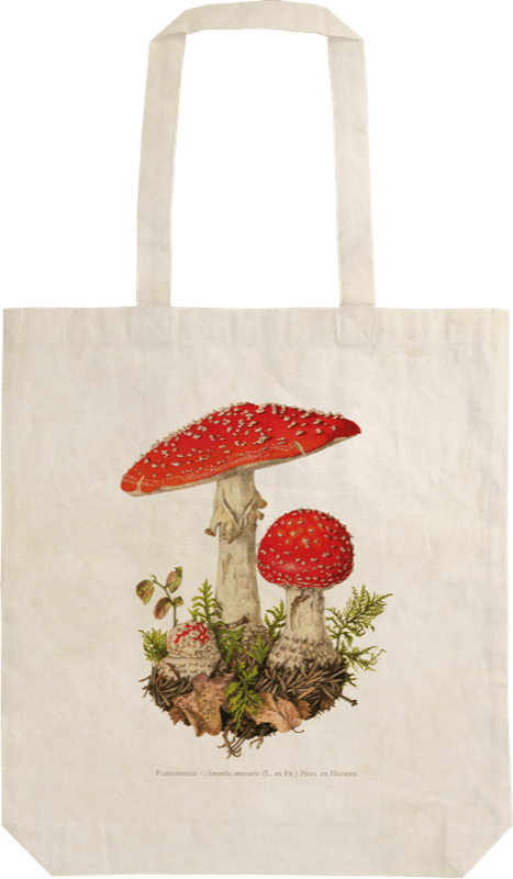Katoenen tote bag – Paddenstoelen | 38 × 42 cm - Tuinkabouter Chrisje