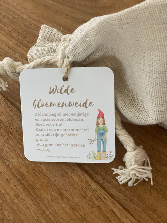Thank you wildflower meadow seeds in a linen bag