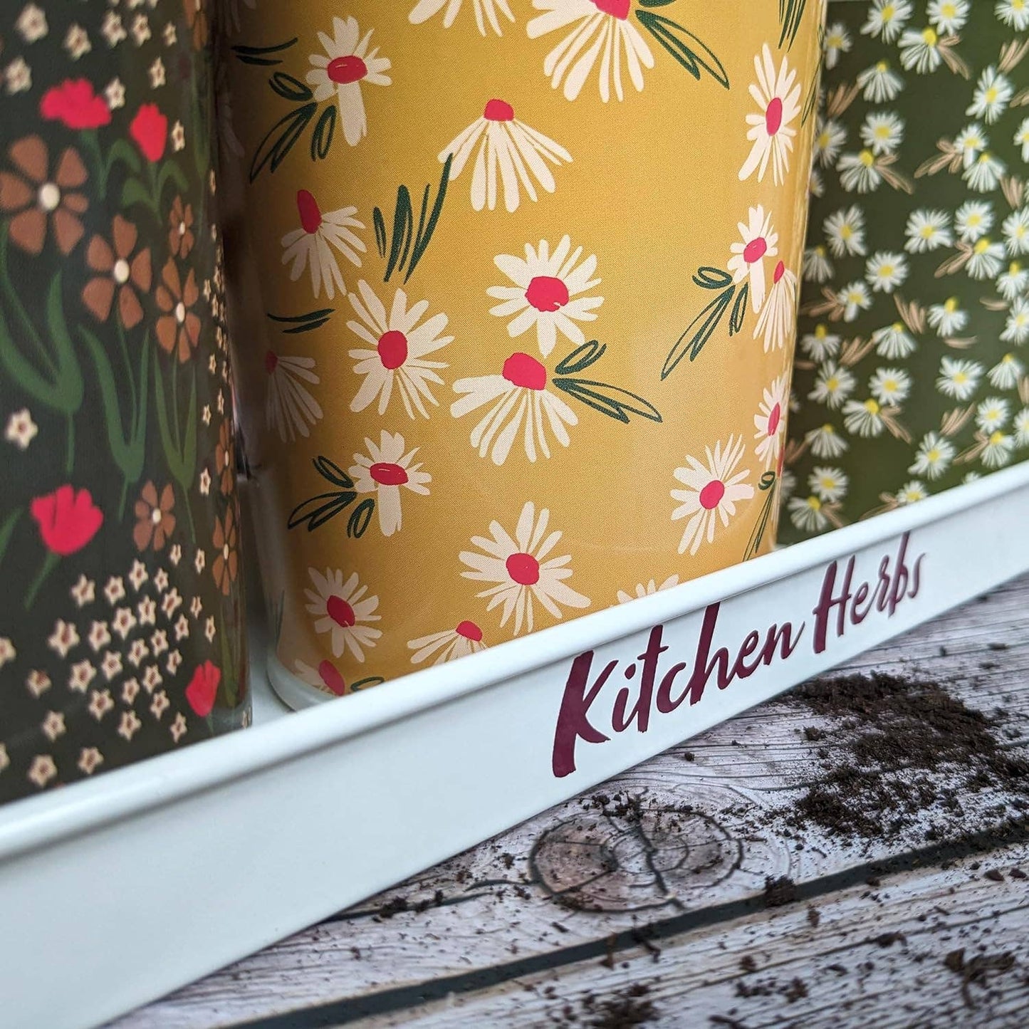 Kruidenpotjes met schaaltje – set van 3