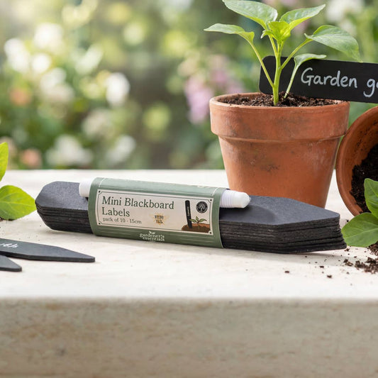 Krijtbord plantenlabels 15 cm – 10 stuks + wit potlood
