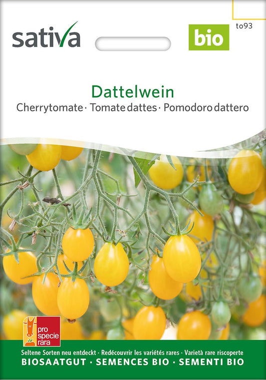 Cherrytomaat ‘Dattelwein’ - Bio van Sativa - Tuinkabouter Chrisje