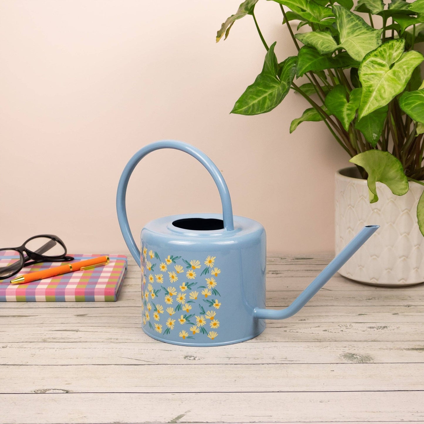 Gieter Daisy Blue – 1,2L | Stijlvolle binnen gieter met bloemenprint - Tuinkabouter Chrisje