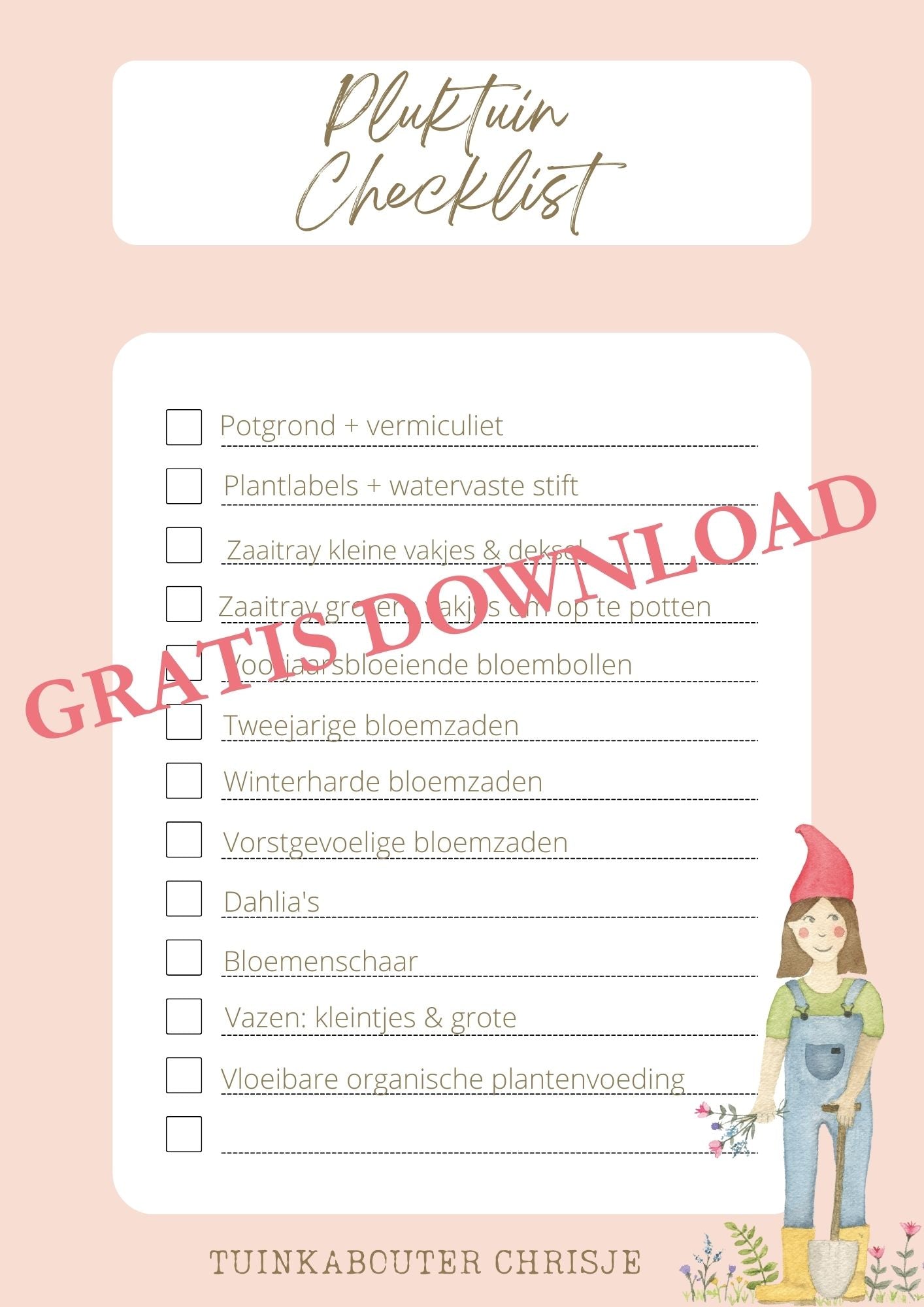 Pluktuin checklist - Tuinkabouter Chrisje